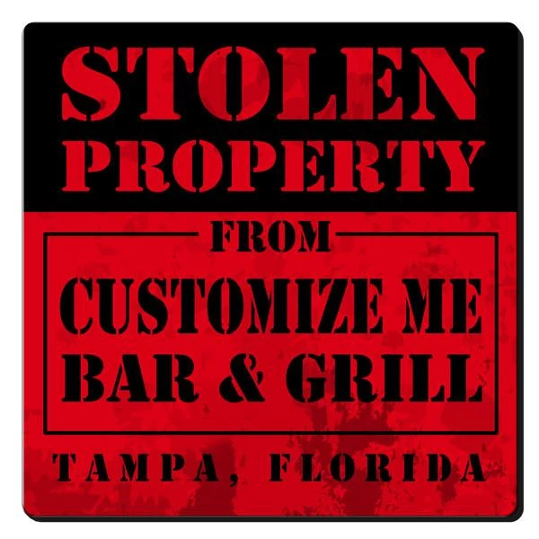 Cheap 👏 Bars CUSTOMIZABLE Coaster - Stolen Property Design - 3.5in Square Foam ✔️ 4 Cheap 👏 Bars CUSTOMIZABLE Coaster - Stolen Property Design - 3.5in Square Foam ✔️ - Image 4