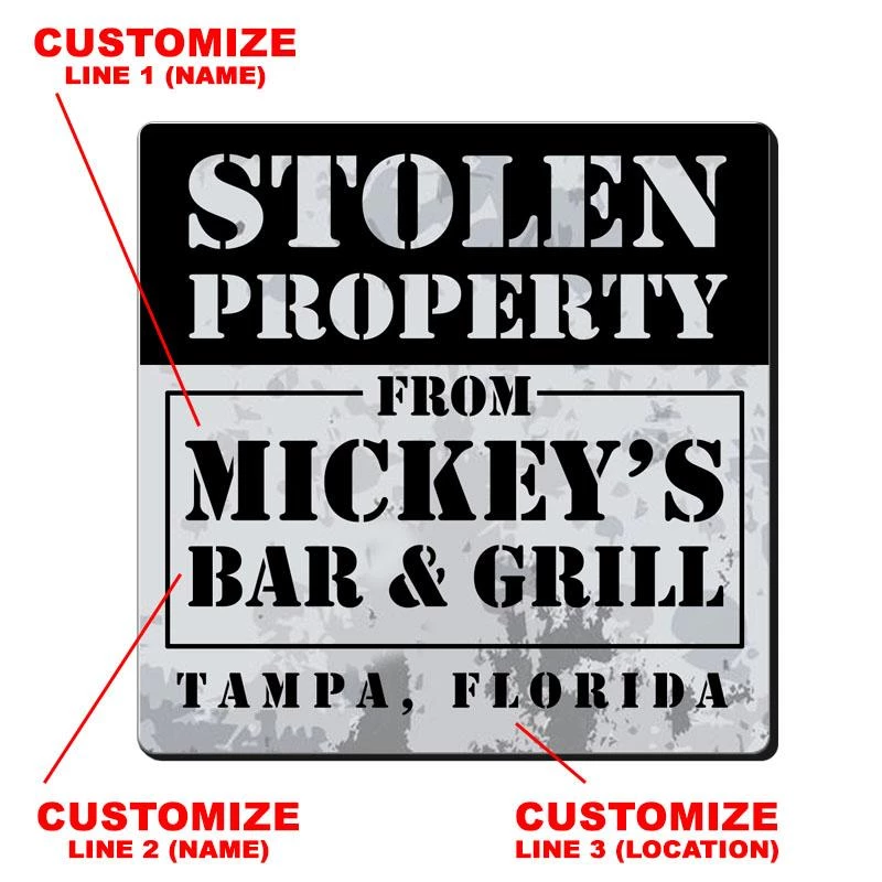 Cheap 👏 Bars CUSTOMIZABLE Coaster - Stolen Property Design - 3.5in Square Foam ✔️ 2 Cheap 👏 Bars CUSTOMIZABLE Coaster - Stolen Property Design - 3.5in Square Foam ✔️ - Image 2