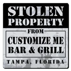 Cheap 👏 Bars CUSTOMIZABLE Coaster - Stolen Property Design - 3.5in Square Foam ✔️ 10 Cheap 👏 Bars CUSTOMIZABLE Coaster - Stolen Property Design - 3.5in Square Foam ✔️ -BARS Sales Store square foam coaster wht stolen web1 800x
