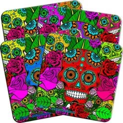 New β¨ Bars Cork Bottom Coaster - Sugar Skulls Series π―