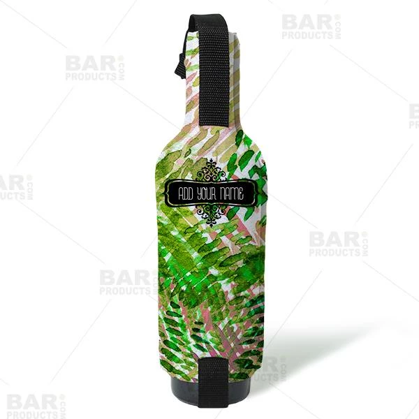 Top 10 ⭐ Bars Wine Bottle Cooler With Strap - Green/Pink Watercolor - ADD YOUR NAME ✔️ 2 Top 10 ⭐ Bars Wine Bottle Cooler With Strap - Green/Pink Watercolor - ADD YOUR NAME ✔️ - Image 2
