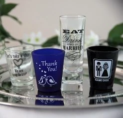 Brand new ⌛ Bars Wedding Themed Shot Glasses 👏