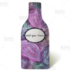 Best Pirce 🧨 Bars Wine Bottle Cooler With Strap - Blue/Pink Watercolor - ADD YOUR NAME ✔️