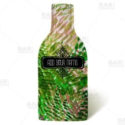 Top 10 ⭐ Bars Wine Bottle Cooler With Strap - Green/Pink Watercolor - ADD YOUR NAME ✔️