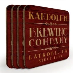 Cheap 😉 Bars Customizable Wooden Round Square - Brewing Company - Set Of 4 ✔️