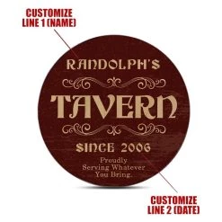 Top 10 👍 Bars Customizable Wooden Coasters - Tavern Theme - Round - Set Of 4 🤩 -BARS Sales Store wood coasters custom main shot tavern customize add your name 800x