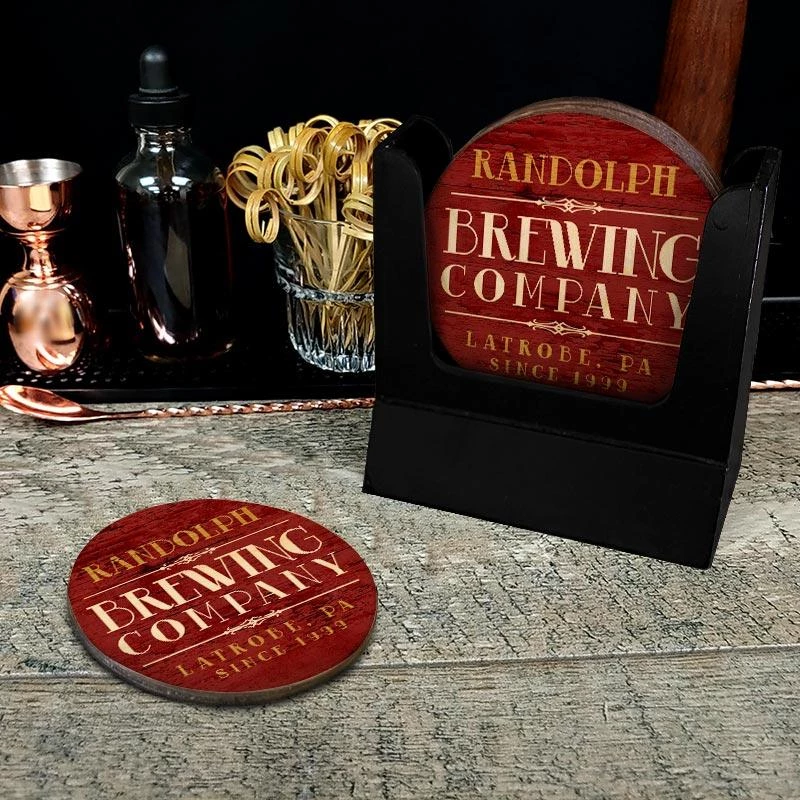 Top 10 🛒 Bars Customizable Wooden Coasters - Brewing Company - Round - Set Of 4 🥰 2 Top 10 🛒 Bars Customizable Wooden Coasters - Brewing Company - Round - Set Of 4 🥰 - Image 2
