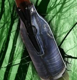 Cheap 🧨 Bars Zipper Style Bottle Cooler - Denim 😉