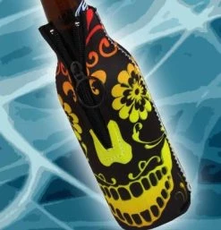Cheapest 🤩 Bars Zipper Style Bottle Cooler - Pretty Skull 😀