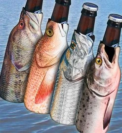 Promo 😀 Bars Zipper Bottle Cooler - Fish 🌟